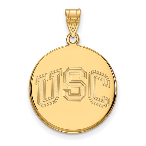 10k Gold University of Southern California U-S-C Large Disc Pendant
