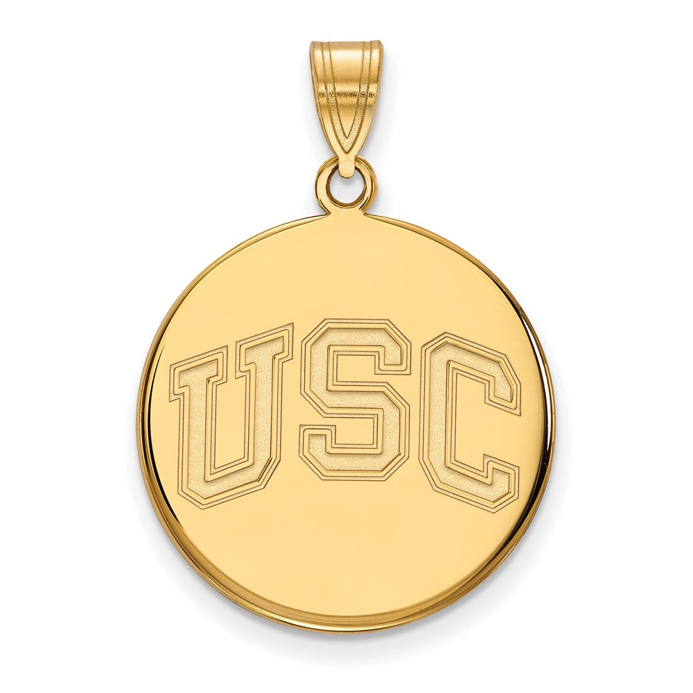 Sterling Silver Gold-plated University of Southern California U-S-C Large Disc Pendant