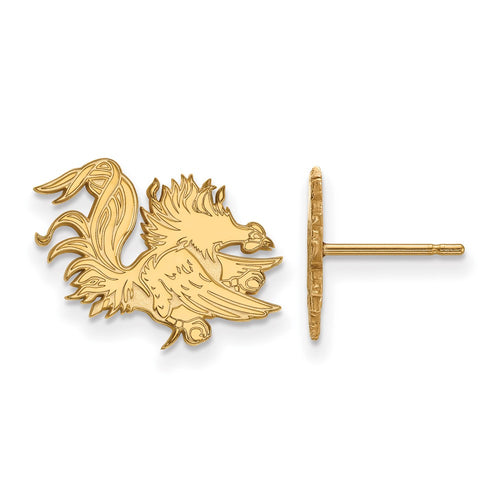 10k Gold LogoArt University of South Carolina Gamecock Small Post Earrings