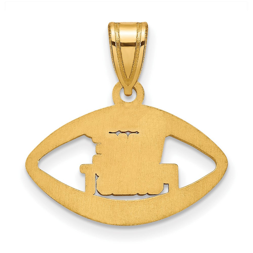 Sterling Silver Gold-plated LogoArt Wake Forest University W-F Deacon Football Pendant