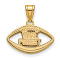 Sterling Silver Gold-plated LogoArt Wake Forest University W-F Deacon Football Pendant