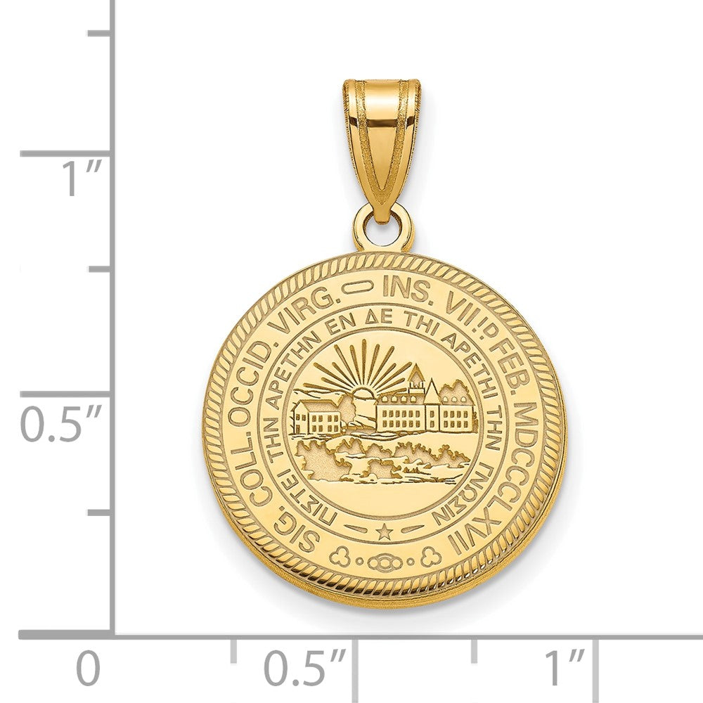 Sterling Silver Gold-plated LogoArt West Virginia University Large Crest Pendant