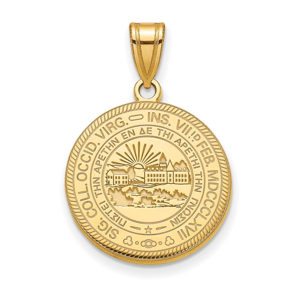 Sterling Silver Gold-plated LogoArt West Virginia University Large Crest Pendant