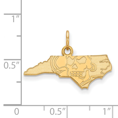 10k Gold LogoArt East Carolina University Map Extra Small Pendant