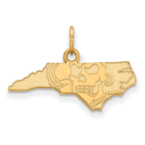10k Gold LogoArt East Carolina University Map Extra Small Pendant
