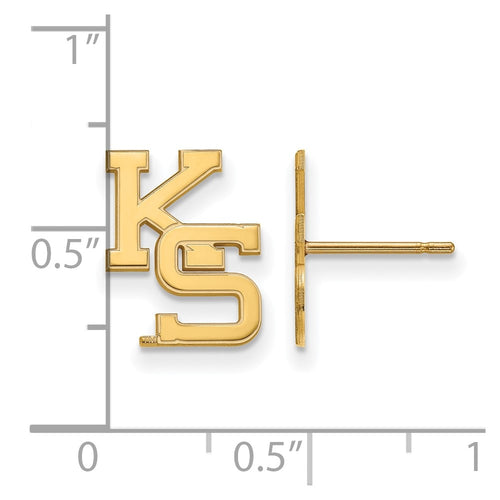 10k Gold LogoArt Kansas State University K-S Small Post Earrings
