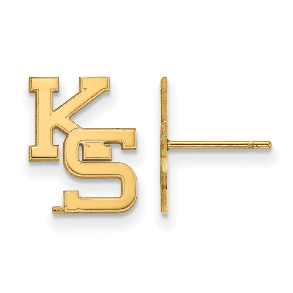 14k Gold LogoArt Kansas State University K-S Small Post Earrings
