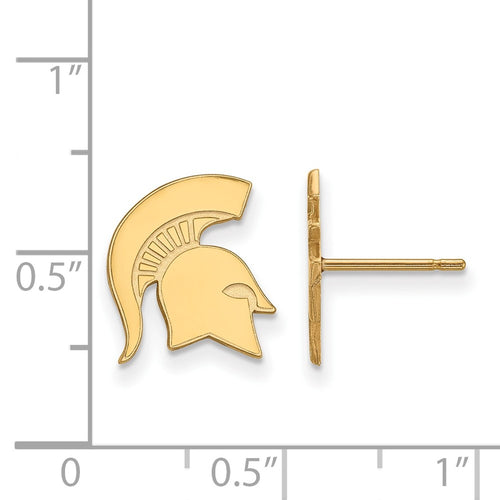 10k Gold LogoArt Michigan State University Spartan Small Post Earrings