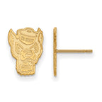 14k Gold LogoArt North Carolina State University Wolf Small Post Earrings