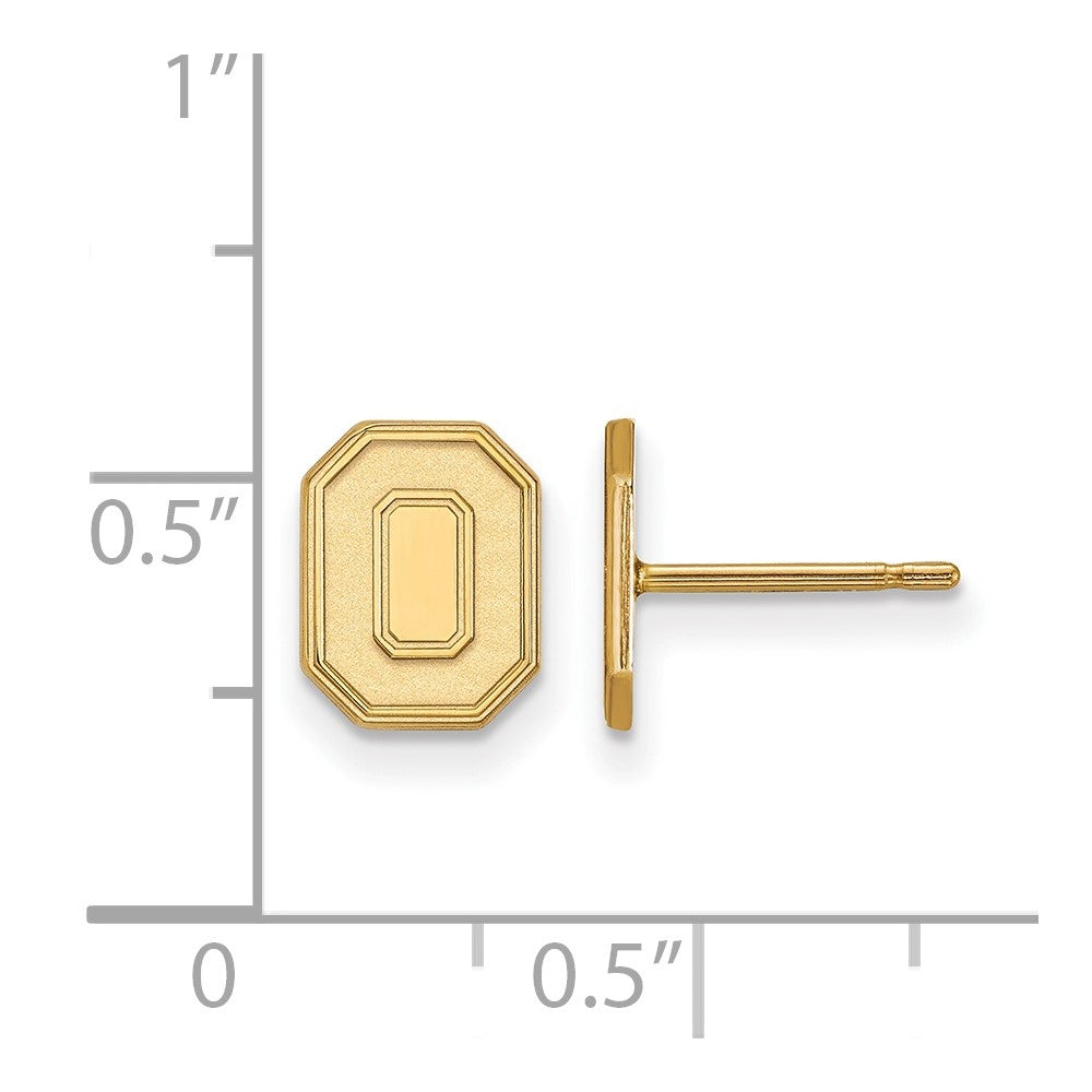 10k Gold LogoArt The Ohio State University Letter O Extra Small Post Earrings