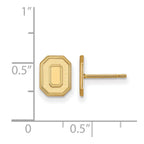 Sterling Silver Gold-plated LogoArt The Ohio State University Letter O Extra Small Post Earrings