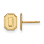 10k Gold LogoArt The Ohio State University Letter O Extra Small Post Earrings