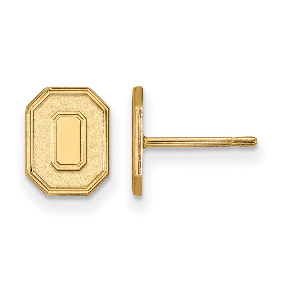 Sterling Silver Gold-plated LogoArt The Ohio State University Letter O Extra Small Post Earrings