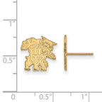 Sterling Silver Gold-plated LogoArt University of Kentucky U-K Wildcat Small Post Earrings