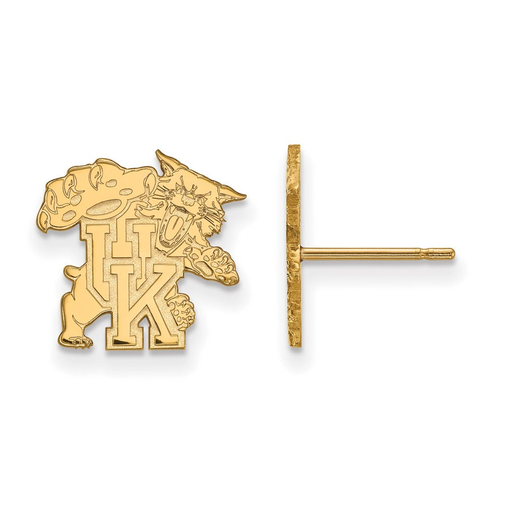 10k Gold LogoArt University of Kentucky U-K Wildcat Small Post Earrings