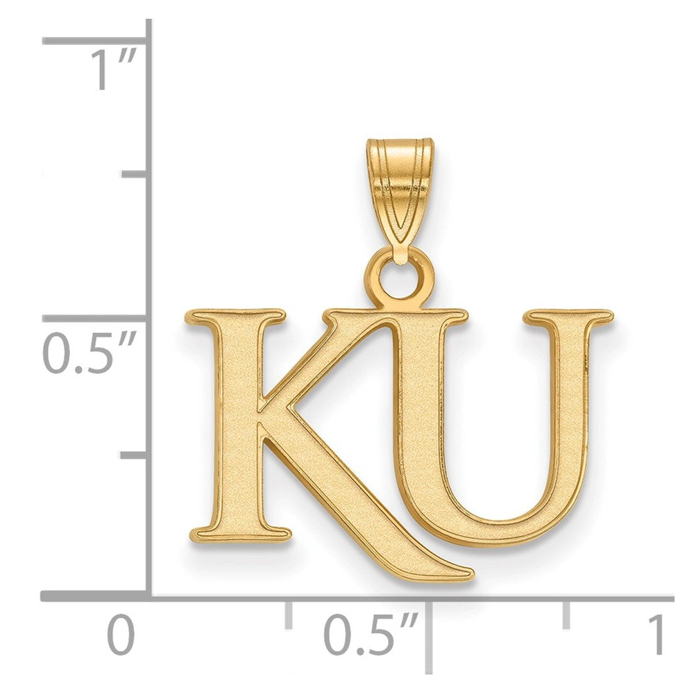 10k Gold LogoArt University of Kansas K-U Small Pendant