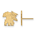 Sterling Silver Gold-plated LogoArt University of Kentucky U-K Wildcat Small Post Earrings