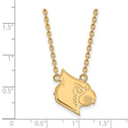 Sterling Silver Gold-plated LogoArt University of Louisville Cardinal Large Pendant 18 inch Necklace