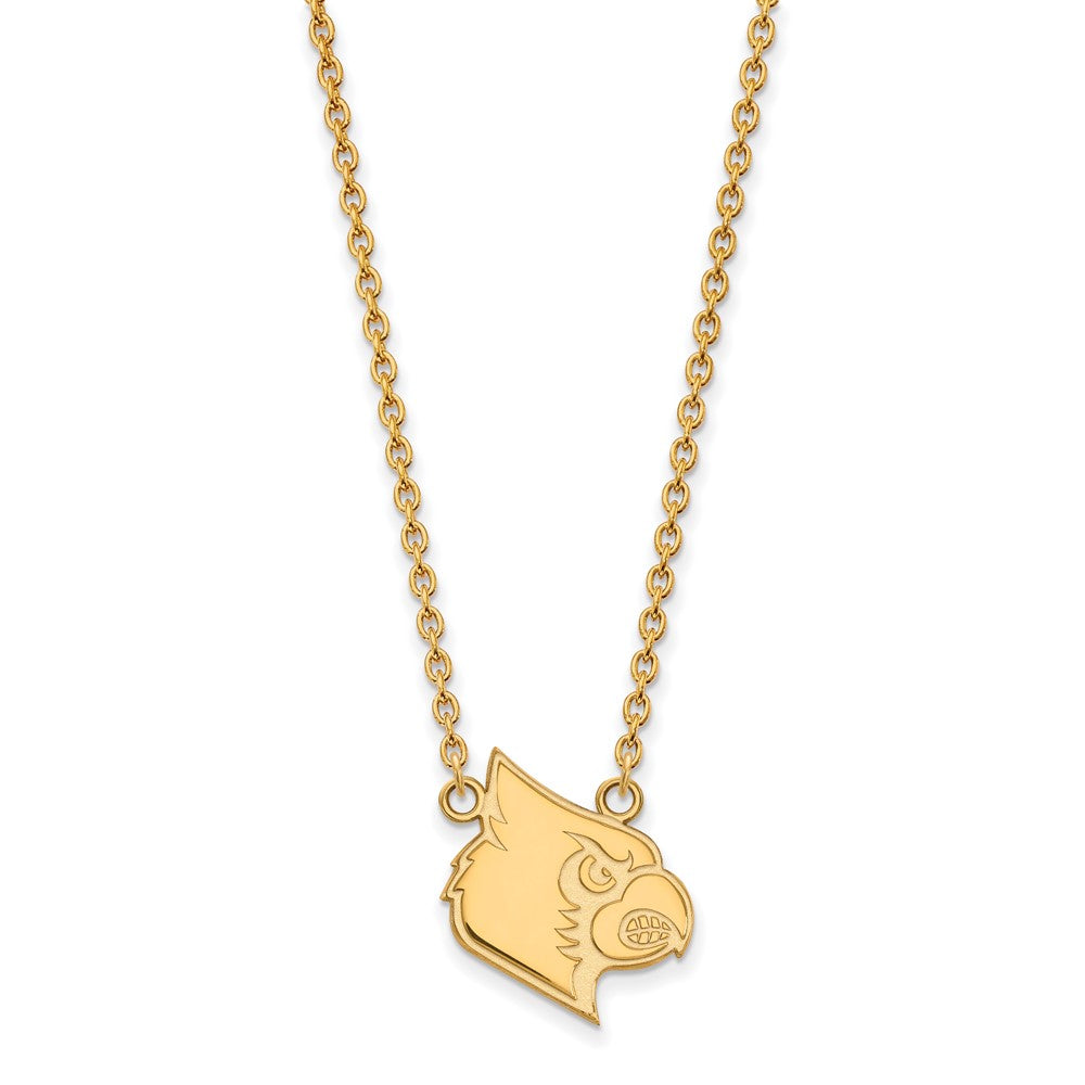 14k Gold LogoArt University of Louisville Cardinal Large Pendant 18 inch Necklace