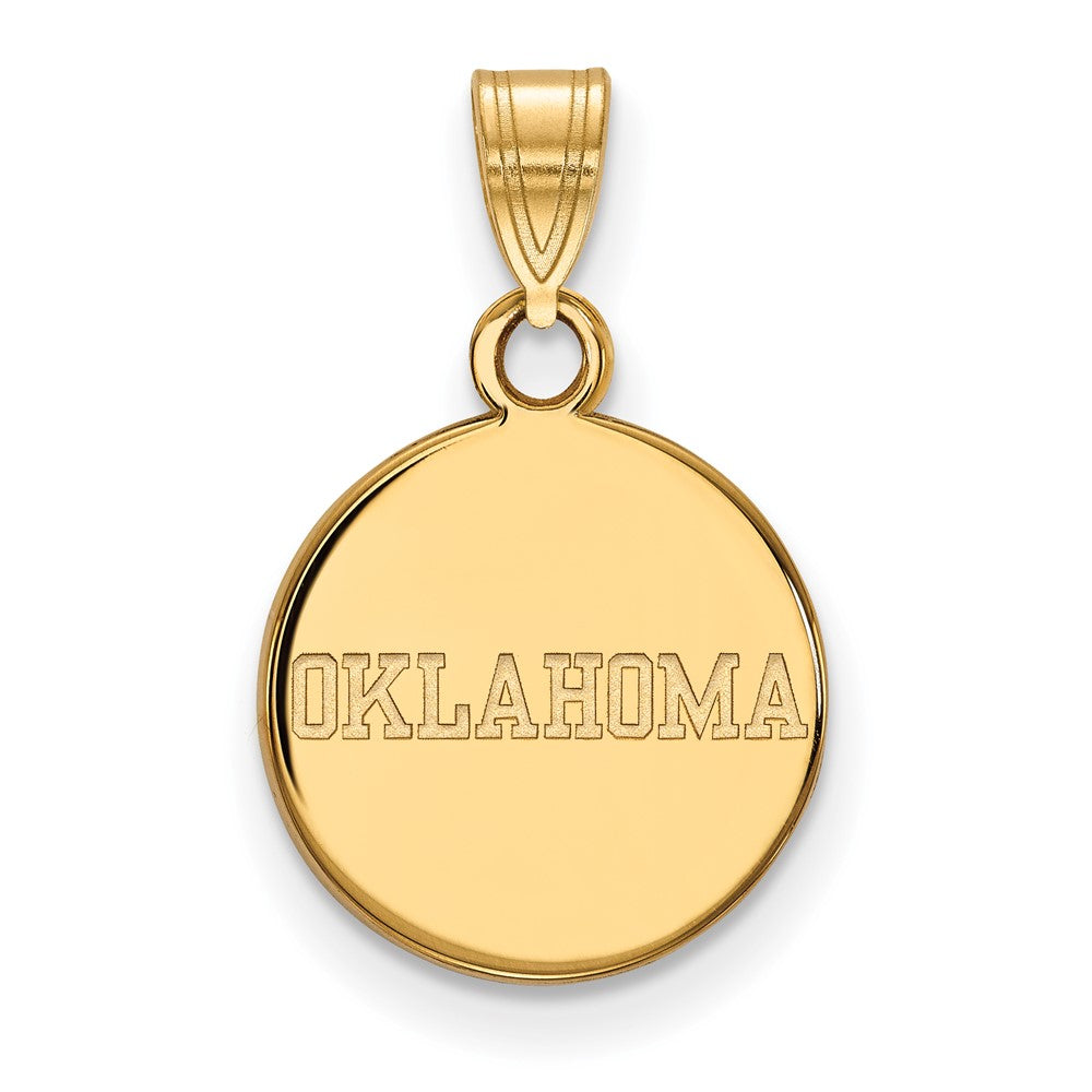10k Gold LogoArt University of Oklahoma Small Disc Pendant
