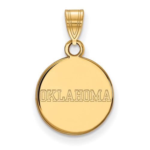 10k Gold LogoArt University of Oklahoma Small Disc Pendant