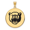 Sterling Silver Gold-plated LogoArt Baylor University Extra Large Enameled Disc Pendant