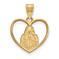Sterling Silver Gold-plated LogoArt Purdue University Boilermakers Train Logo Heart Pendant