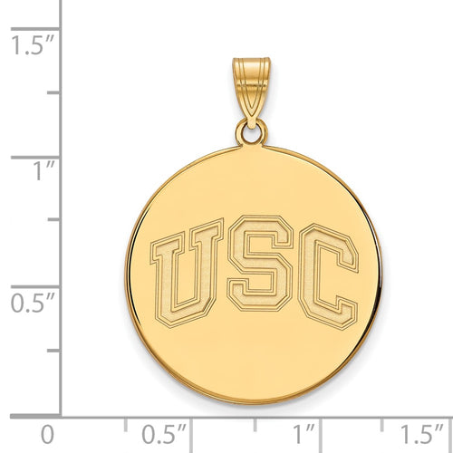 10k Gold University of Southern California U-S-C Extra Large Disc Pendant
