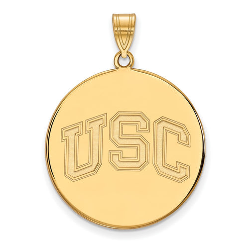 10k Gold University of Southern California U-S-C Extra Large Disc Pendant