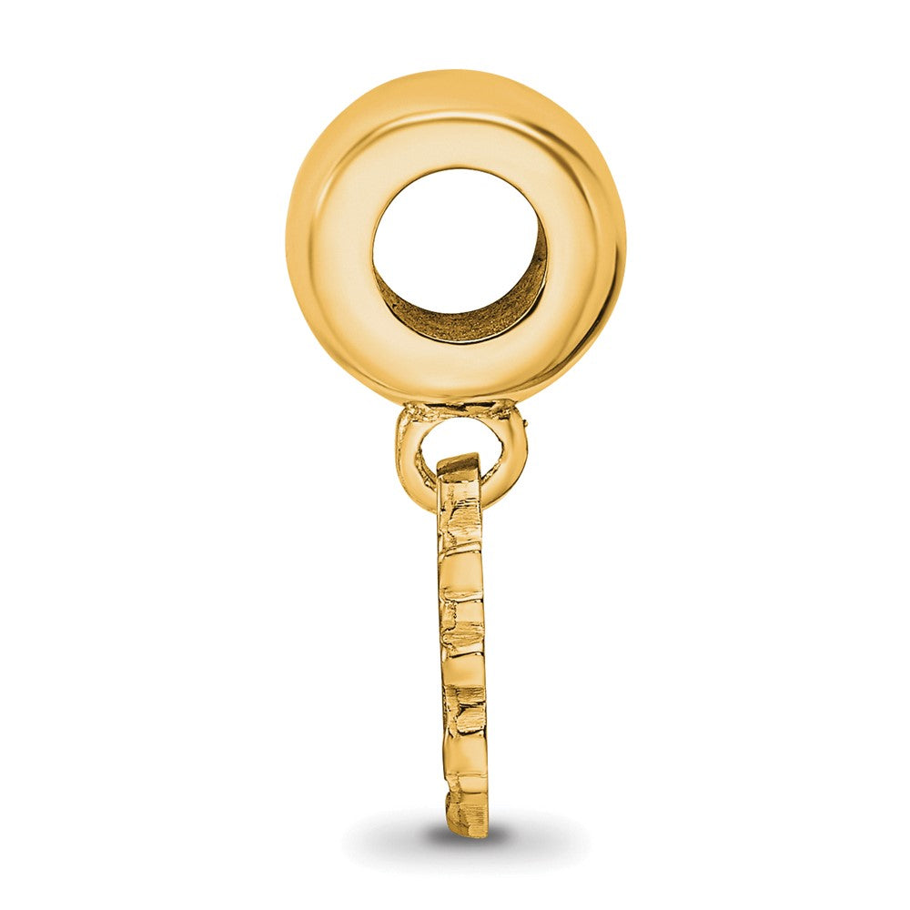 Sterling Silver Gold-plated LogoArt Georgia Institute of Technology Yellow Jacket Extra Small Dangle Bead Charm
