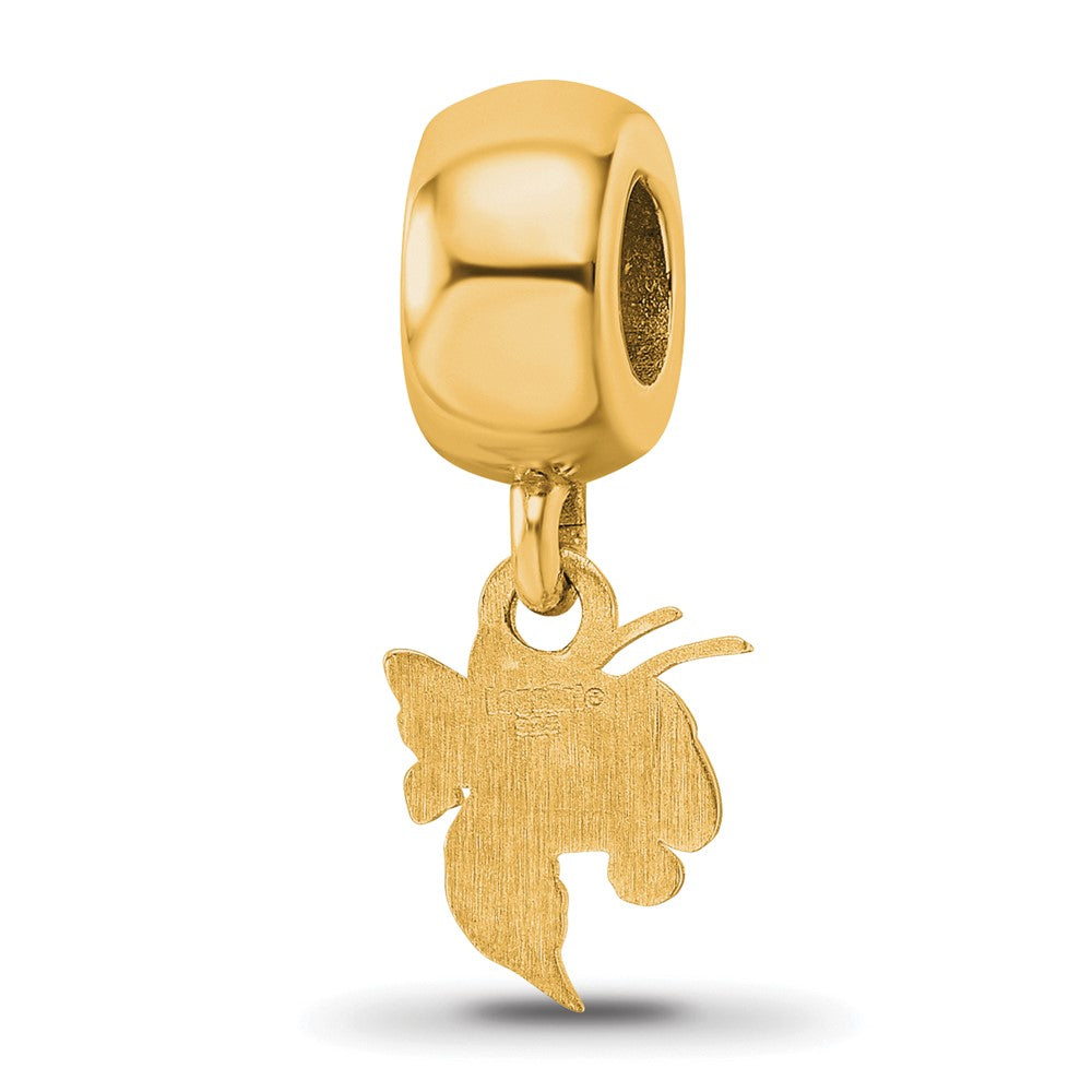 Sterling Silver Gold-plated LogoArt Georgia Institute of Technology Yellow Jacket Extra Small Dangle Bead Charm