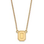 14k Gold LogoArt The Ohio State University Letter O Small Pendant 18 inch Necklace