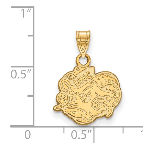10k Gold LogoArt University of North Carolina Ram Small Pendant