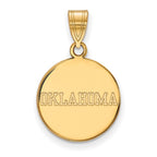 10k Gold LogoArt University of Oklahoma Medium Disc Pendant