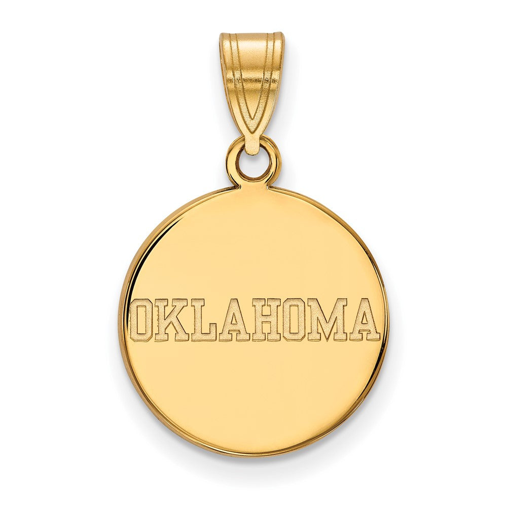 10k Gold LogoArt University of Oklahoma Medium Disc Pendant