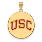 Sterling Silver Gold-plated University of Southern California U-S-C Extra Large Enameled Disc Pendant