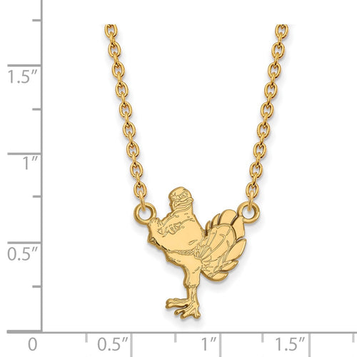 10k Gold LogoArt Virginia Tech HokieBird Large Pendant 18 inch Necklace