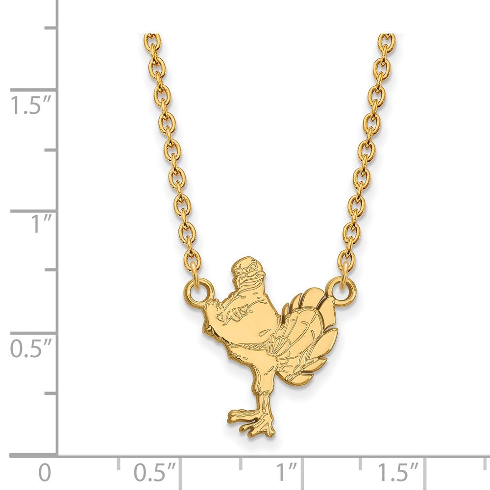 14k Gold LogoArt Virginia Tech HokieBird Large Pendant 18 inch Necklace