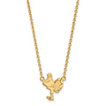 10k Gold LogoArt Virginia Tech HokieBird Large Pendant 18 inch Necklace