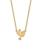 14k Gold LogoArt Virginia Tech HokieBird Large Pendant 18 inch Necklace