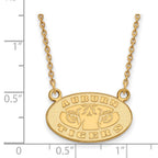 Sterling Silver Gold-plated LogoArt Auburn Tigers Small Pendant 18 inch Necklace