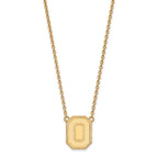 14k Gold LogoArt The Ohio State University Letter O Large Pendant 18 inch Necklace