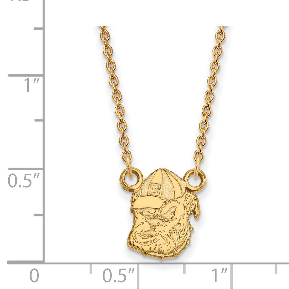 10k Gold LogoArt University of Georgia Bulldog Small Pendant 18 inch Necklace