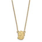 Sterling Silver Gold-plated LogoArt University of Georgia Bulldog Small Pendant 18 inch Necklace