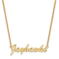 Sterling Silver Gold-plated LogoArt University of Kansas Jayhawks Script Pendant 18 inch Necklace