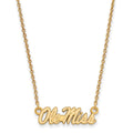 10k Gold LogoArt University of Mississippi Ole Miss Small Pendant 18 inch Necklace