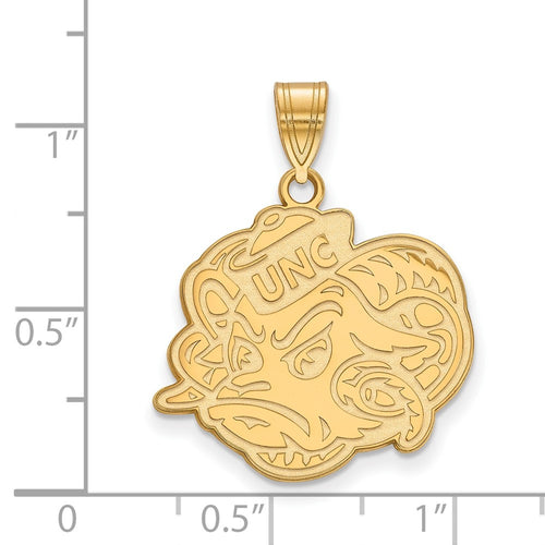 10k Gold LogoArt University of North Carolina Ram Large Pendant