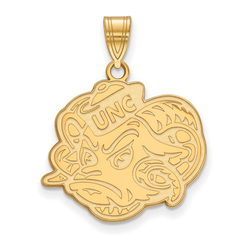 10k Gold LogoArt University of North Carolina Ram Large Pendant