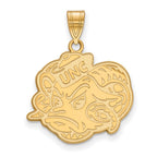 Sterling Silver Gold-plated LogoArt University of North Carolina Ram Large Pendant