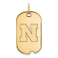 14k Gold LogoArt University of Nebraska Letter N Small Dog Tag Pendant